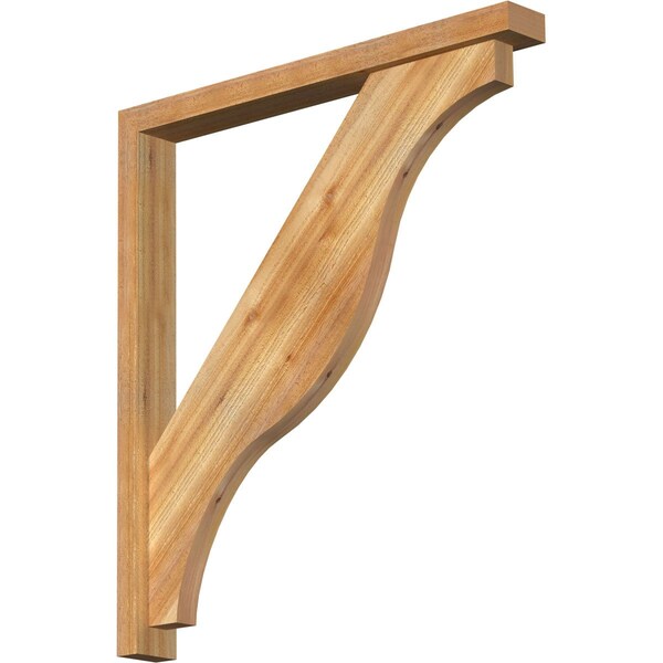 Ekena Millwork Funston Block Rough Sawn Bracket w/ Offset Brace, Western Red Cedar, 4"W x 36"D x 40"H BKT0402X36X40FST05RWR - main